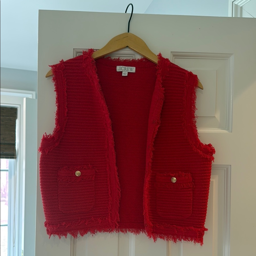 J.Crew Red Textured Vest
